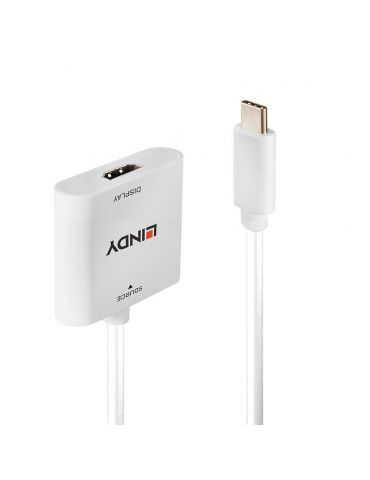 Lindy 43339 adaptor pentru cabluri video 0,1 m USB tip-C HDMI Alb - Tik.ro