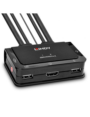 Lindy 42340 switch-uri pentru tastatură, mouse și monitor (KVM) Negru