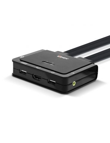 Lindy 42340 switch-uri pentru tastatură, mouse și monitor (KVM) Negru