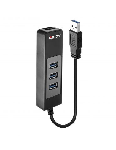 Lindy 43176 hub-uri de interfață USB 3.2 Gen 1 (3.1 Gen 1) Type-A 5000 Mbit s Negru - Tik.ro