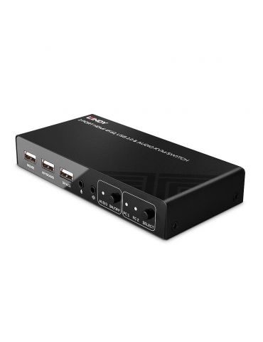 Lindy 32809 switch-uri pentru tastatură, mouse și monitor (KVM) Negru - Tik.ro