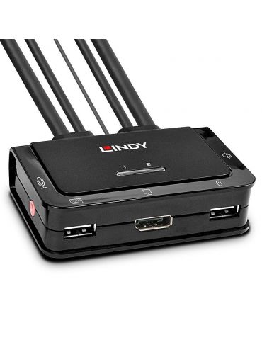 Lindy 42344 switch-uri pentru tastatură, mouse și monitor (KVM) Raft pentru montat echipamente Negru - Tik.ro