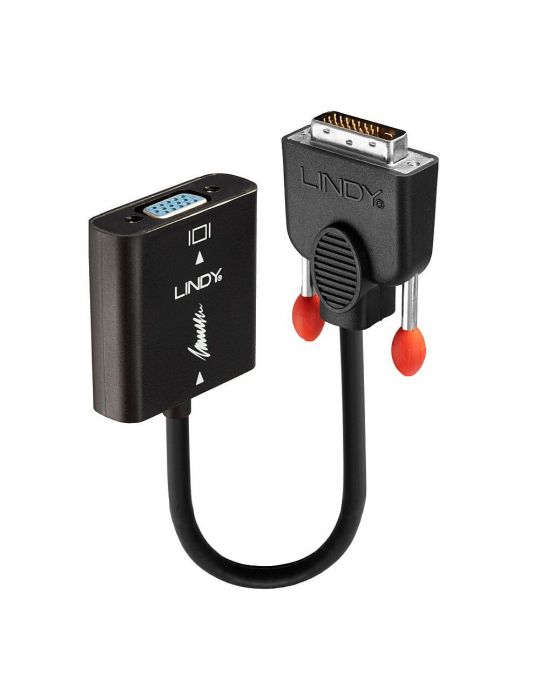 Lindy 38189 adaptor pentru cabluri video 0,1 m DVI-D VGA (D-Sub) Negru