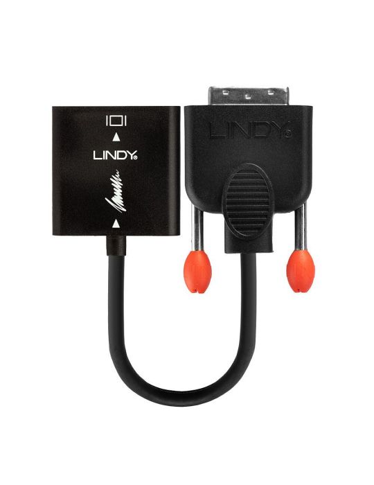 Lindy 38189 adaptor pentru cabluri video 0,1 m DVI-D VGA (D-Sub) Negru