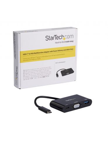 StarTech.com CDP2VGAUACP stații de andocare și replicatoare de porturi pentru calculatoare portabile Prin cablu USB 3.2 Gen 1
