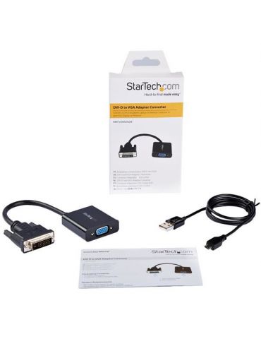 StarTech.com DVI2VGAE adaptor pentru cabluri video 0,19 m Negru
