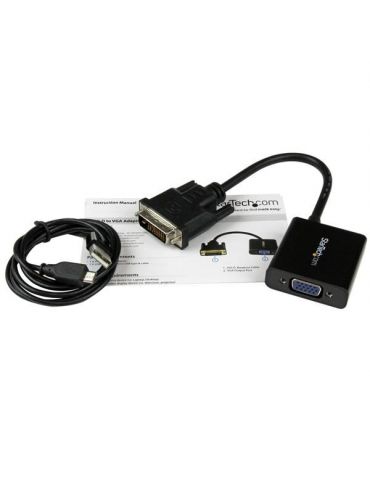 StarTech.com DVI2VGAE adaptor pentru cabluri video 0,19 m Negru