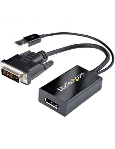 StarTech.com DVI2DP2 adaptor pentru cabluri video 0,254 m DVI-D DisplayPort Negru