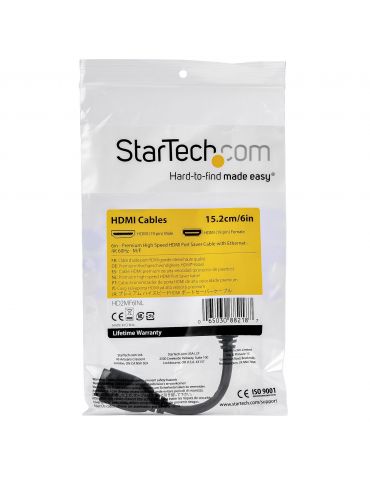 StarTech.com HD2MF6INL cablu HDMI 0,152 m HDMI Tip A (Standard) Negru
