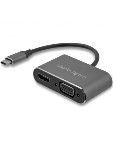 StarTech.com CDP2HDVGA adaptor grafic USB 3840 x 2160 Pixel Negru