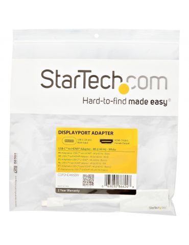 StarTech.com CDP2HD4K60W adaptor grafic USB 3840 x 2160 Pixel Alb