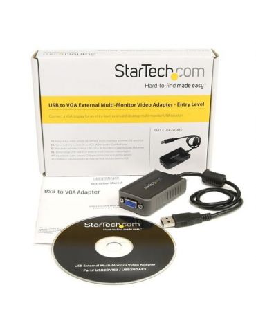 StarTech.com USB2VGAE2 adaptor grafic USB 1600 x 1200 Pixel Negru