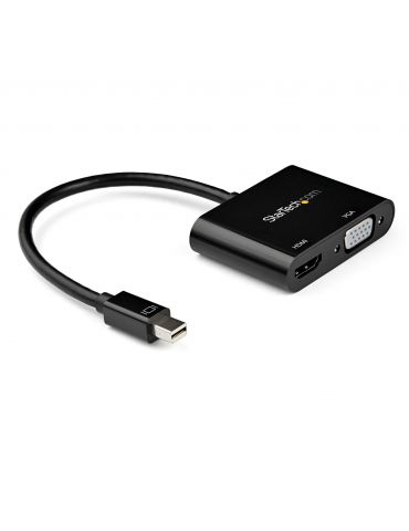 StarTech.com MDP2VGAHD20 adaptor pentru cabluri video Mini DisplayPort HDMI + VGA (D-Sub) Negru - Tik.ro