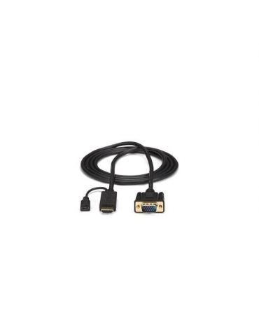 StarTech.com HD2VGAMM3 adaptor pentru cabluri video 0,9 m VGA (D-Sub) HDMI + Micro USB Negru
