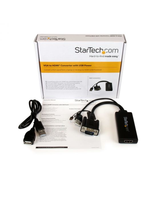 StarTech.com VGA2HDU adaptor pentru cabluri video Negru