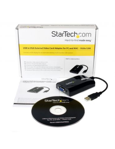 StarTech.com USB2VGAPRO2 adaptor grafic USB 1920 x 1200 Pixel Negru
