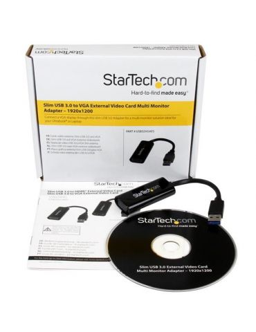 StarTech.com USB32VGAES adaptor grafic USB 1920 x 1200 Pixel Negru