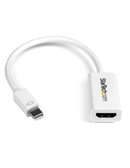 StarTech.com MDP2HD4KSW adaptor pentru cabluri video 0,15 m Mini DisplayPort HDMI Alb
