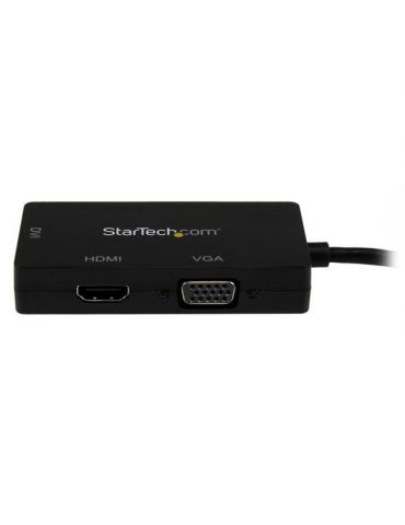StarTech.com MDP2VGDVHD adaptor pentru cabluri video 0,15 m Mini DisplayPort DVI-D + VGA (D-Sub) + HDMI Negru