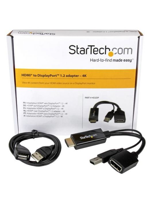 StarTech.com HD2DP adaptor pentru cabluri video Negru