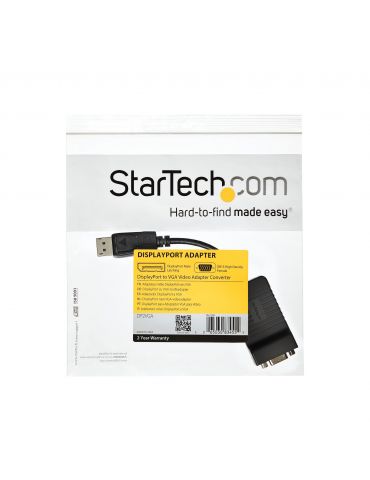 StarTech.com DP2VGA adaptor pentru cabluri video 0,08 m DisplayPort VGA (D-Sub) Negru