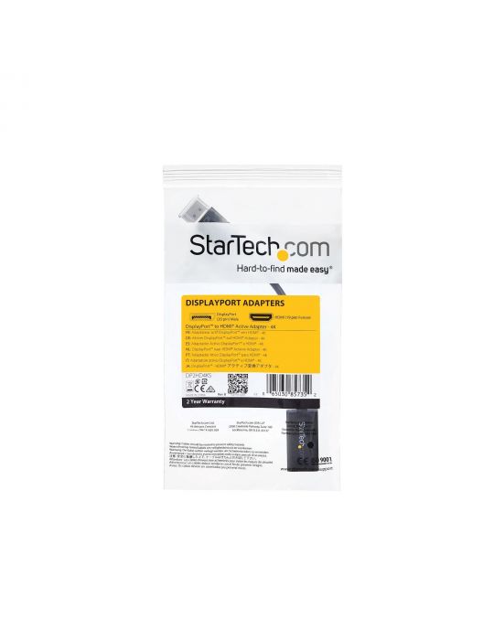 StarTech.com DP2HD4KS adaptor pentru cabluri video 0,15 m DisplayPort HDMI Tip A (Standard) Negru