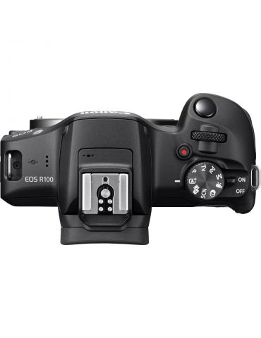 Canon EOS R100 + RF-S 18-45mm F4.5-6.3 IS STM + RF-S 55-200mm F5-7.1 IS STM Kit MILC 24,1 MP CMOS 6000 x 4000 Pixel Negru