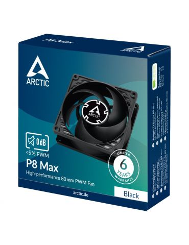 ARCTIC P8 Max Carcasă calculator Distracţie 8 cm Negru 1 buc.