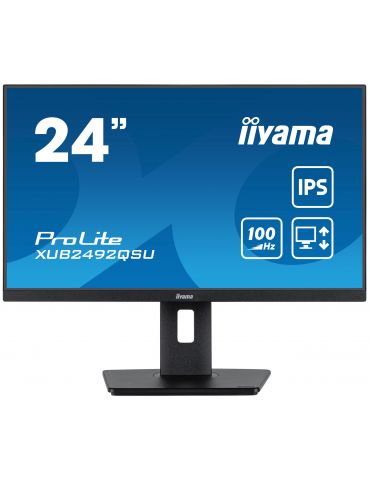 iiyama ProLite XUB2492QSU-B1 monitoare LCD 60,5 cm (23.8") 2560 x 1440 Pixel Wide Quad HD LED Negru - Tik.ro