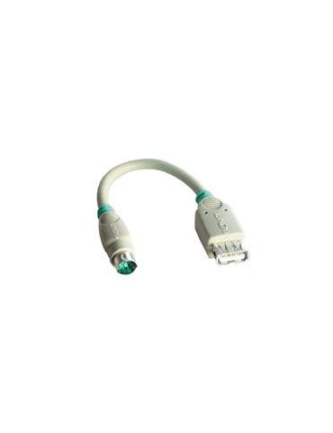 Lindy USB - PS 2 Port Adapter cabluri PS 2 0,15 m 6-p Mini-DIN USB A Gri - Tik.ro