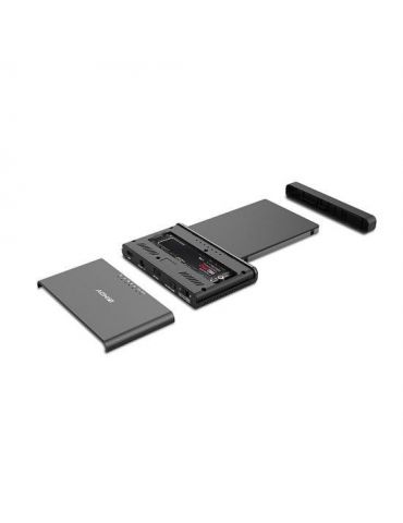 Lindy 43359 stație docking driver stocare USB 3.2 Gen 2 (3.1 Gen 2) Type-C Negru