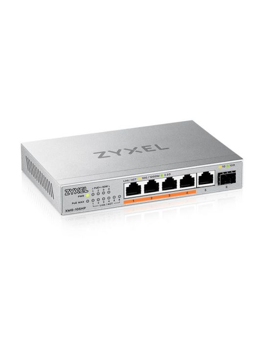 Zyxel XMG-105HP Fara management 2.5G Ethernet (100 1000 2500) Power over Ethernet (PoE) Suport Argint