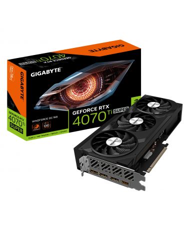 Gigabyte GeForce RTX 4070 Ti SUPER WINDFORCE OC 16G NVIDIA 16 Giga Bites GDDR6X - Tik.ro