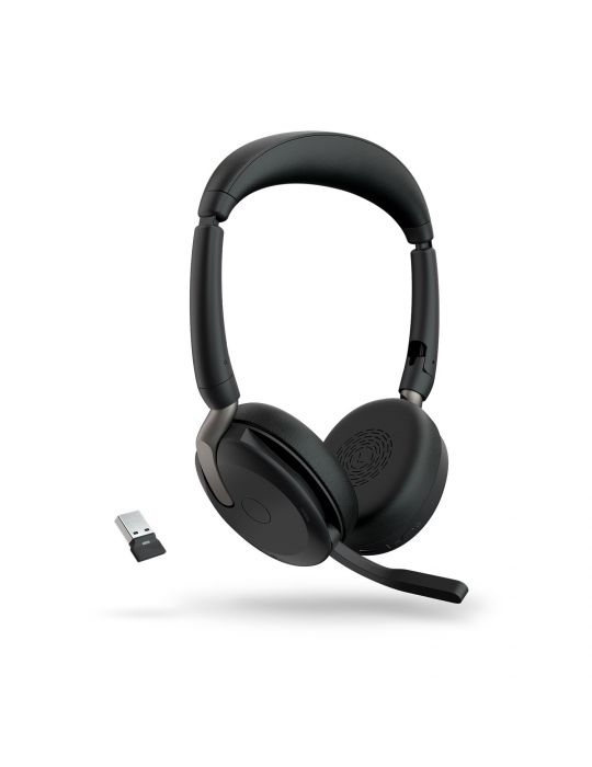 Jabra Evolve2 65 Flex Căști Prin cablu & Wireless Bandă de fixare pe cap Birou Call center Bluetooth Negru