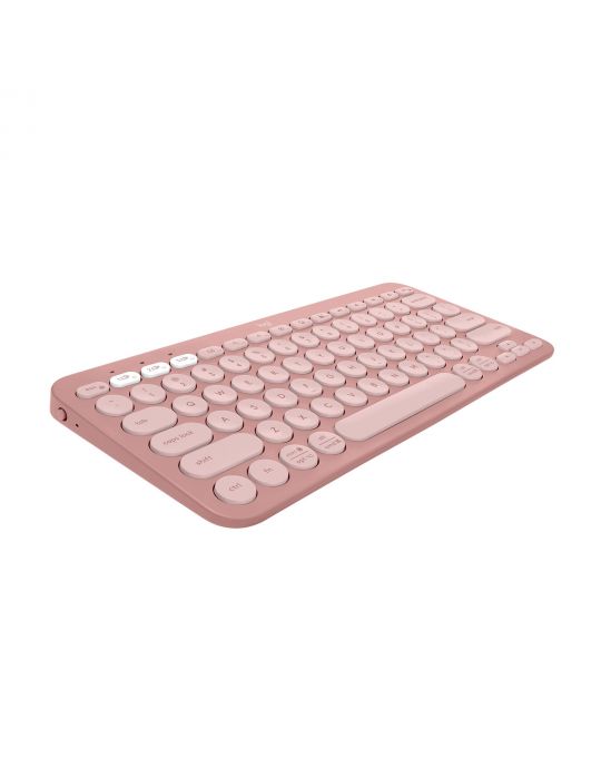 Logitech Pebble Keys 2 K380s tastaturi RF Wireless + Bluetooth QWERTY US Internațional Roz