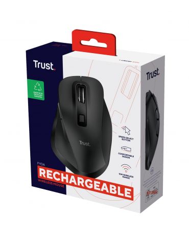 Trust Fyda mouse-uri Mâna dreaptă RF Wireless + USB Type-A Optice 2400 DPI