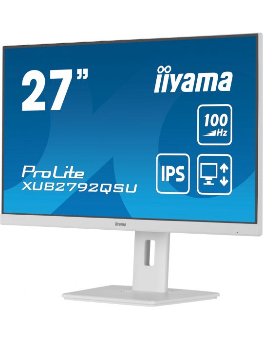 iiyama ProLite XUB2792QSU-W6 monitoare LCD 68,6 cm (27") 2560 x 1440 Pixel Wide Quad HD LED Alb
