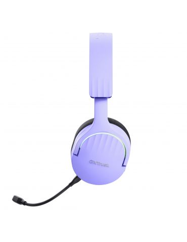 Trust GXT 491P FAYZO Căști Prin cablu & Wireless Bandă de fixare pe cap Gaming USB Tip-A Bluetooth Negru, Purpuriu