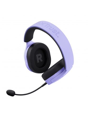 Trust GXT 491P FAYZO Căști Prin cablu & Wireless Bandă de fixare pe cap Gaming USB Tip-A Bluetooth Negru, Purpuriu