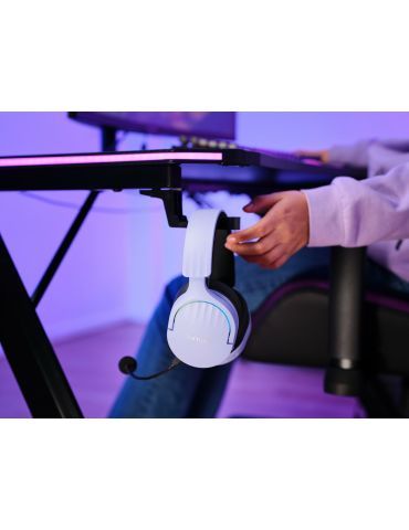 Trust GXT 491P FAYZO Căști Prin cablu & Wireless Bandă de fixare pe cap Gaming USB Tip-A Bluetooth Negru, Purpuriu