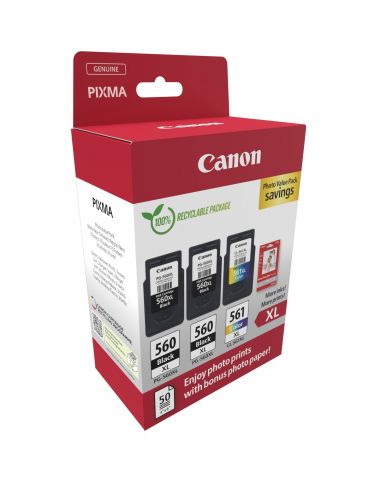 Canon 3712C012 cartușe cu cerneală 3 buc. Original Productivitate Înaltă (XL) Negru, Cyan, Magenta, Galben