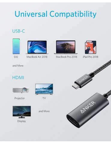 Anker A83120A1 adaptor grafic USB Negru, Gri