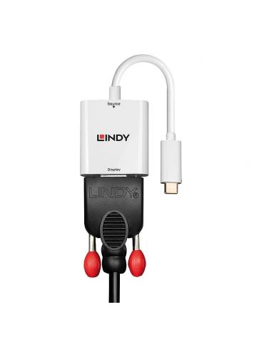 Lindy 43355 adaptor pentru cabluri video USB tip-C VGA (D-Sub) Alb