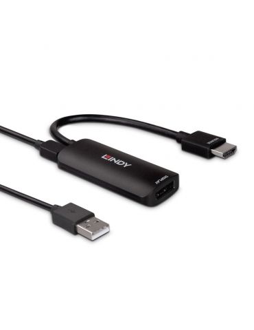 Lindy 38329 adaptor pentru cabluri video 0,157 m HDMI Tip A (Standard) DisplayPort Negru