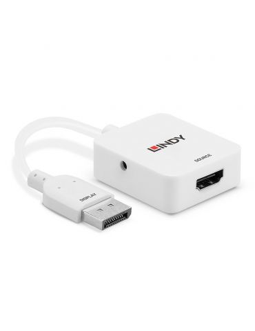 Lindy 38303 adaptor pentru cabluri video 0,095 m HDMI Tip A (Standard) DisplayPort Alb