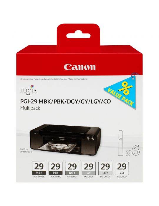 Canon 4868B018 cartușe cu cerneală Original Negru, Gri inchis, Gri, Gri deschis, Negru mat, Negru foto