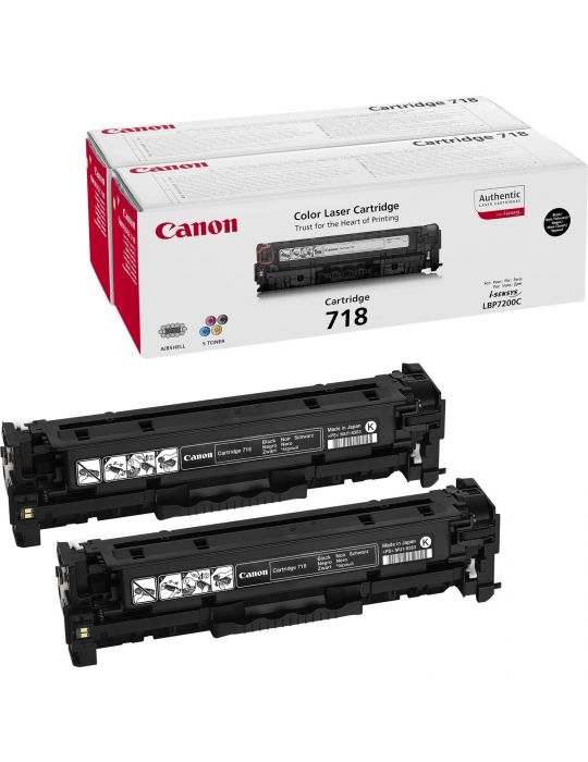 Canon CRG-718 Bk VP cartuș toner 2 buc. Original Negru