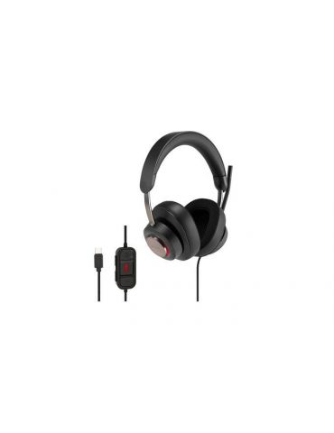 Kensington H2000 Căști Prin cablu Bandă de fixare pe cap Birou Call center USB tip-C Negru - Tik.ro