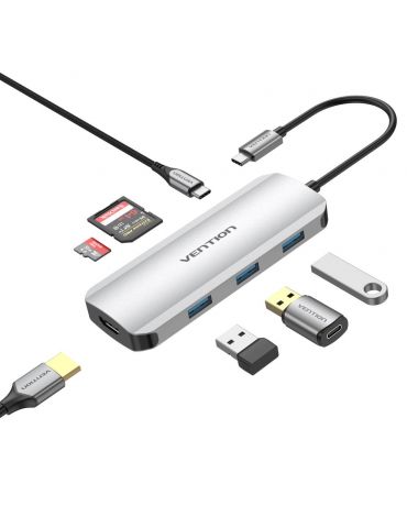 Vention TOJHB stații de andocare și replicatoare de porturi pentru calculatoare portabile Prin cablu USB 3.2 Gen 1 (3.1 Gen 1) - Tik.ro