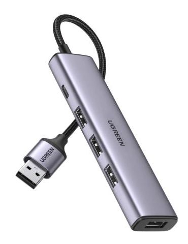 Ugreen 20805 hub-uri de interfață USB 3.2 Gen 1 (3.1 Gen 1) Type-A 480 Mbit s Gri - Tik.ro